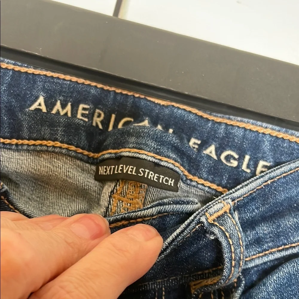 American Eagle Outfitters Blue Distressed Skinny Jeans